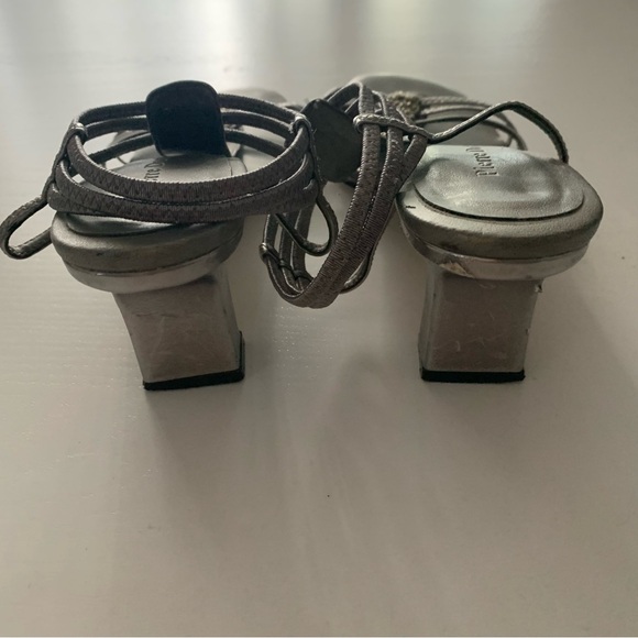 Pierre Dumas heels | Size 8 | Chunky short heel | Silver straps | Comfortable - Picture 2 of 6